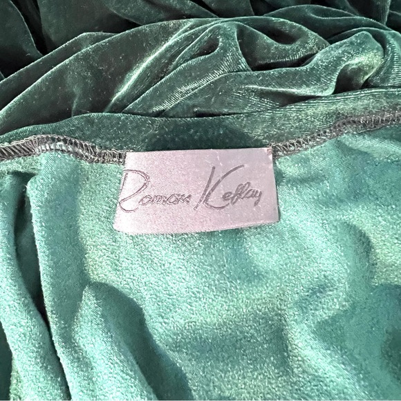ROMAN KEFLAY VINTAGE OLIVE GREEN STRETCH VELVET - Picture 12 of 12